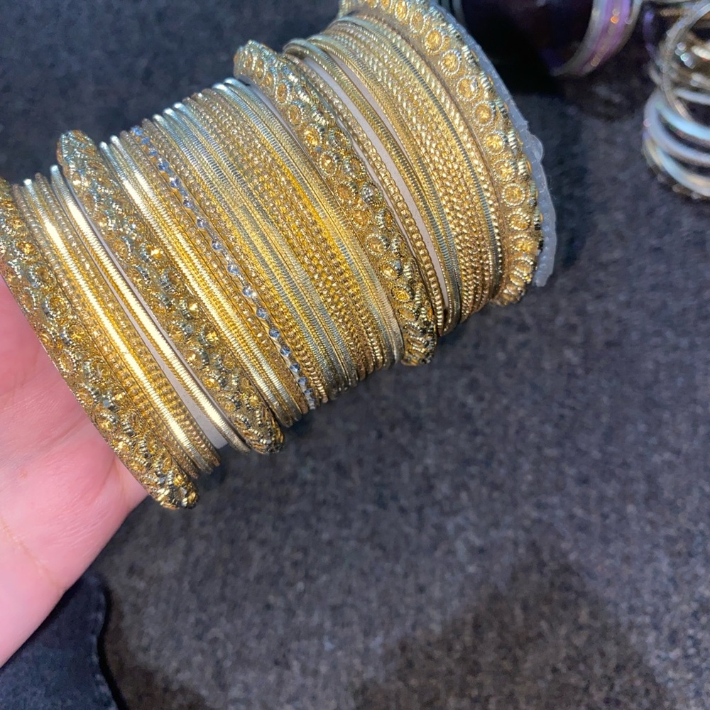Elegant Gold Bangle Set